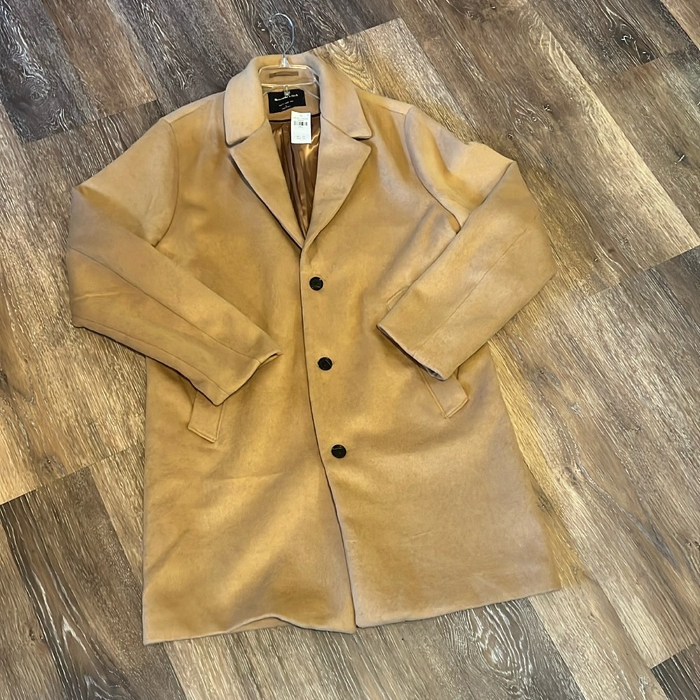 NWT Abercrombie and Fitch camel hair overcoat